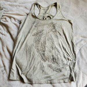 L.O.L. Vintage Heather Gray Feather Tank Top